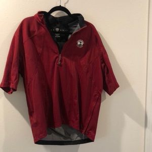 Nike Golf Pebble Beach Golf Links maroon golf windbreaker.